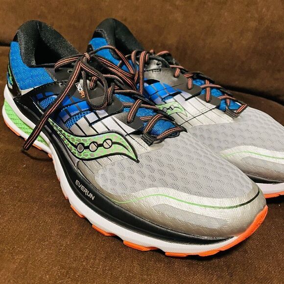 NEW Saucony Triump ISO 2 Mens Running Shoes Size 11.5 US 46 EUR Silver Orange - Picture 1 of 9